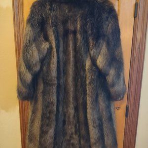 Women's full length authentic long hair beaver coat